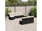 10-Piece Outdoor Patio Set with Cushions Wicker - Black