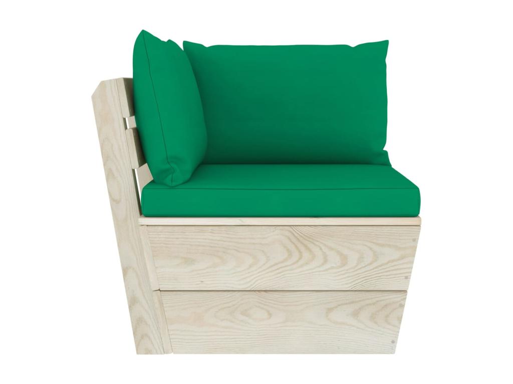 Sofa with Cushions Wood - Green