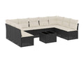10-Piece Outdoor Patio Set with Cushions Wicker - Black, Wicker F00A