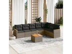 8-Piece Outdoor Patio Set with Cushions Wicker - Gray